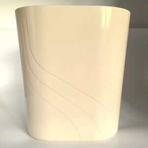 Vintage Rubbermaid 7612 Beige Acrylic Wastebasket Oval Trash Can Swirl USA Retro